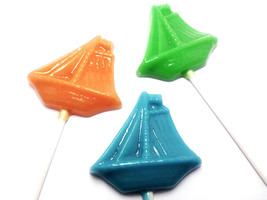 12 Sailboat Lollipops - Pick Any Color And Flavor - £11.18 GBP