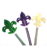 12 FLEUR DE LIS Lollipops with Bling Sticks - Mardi Gras Favors - $28.79 CAD