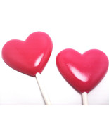 12 - 2 INCH OPAQUE HEART Lollipops - Select any color or flavor - £11.95 GBP