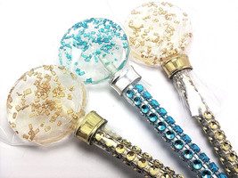 12 - GOLD, BLUE, or SILVER Crystal Lollipops  - Wedding, Bridal Shower, and Part - £15.17 GBP