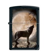 Zippo Lighter - Wolf Howling at Moon Black Matte - 852879 - £24.48 GBP