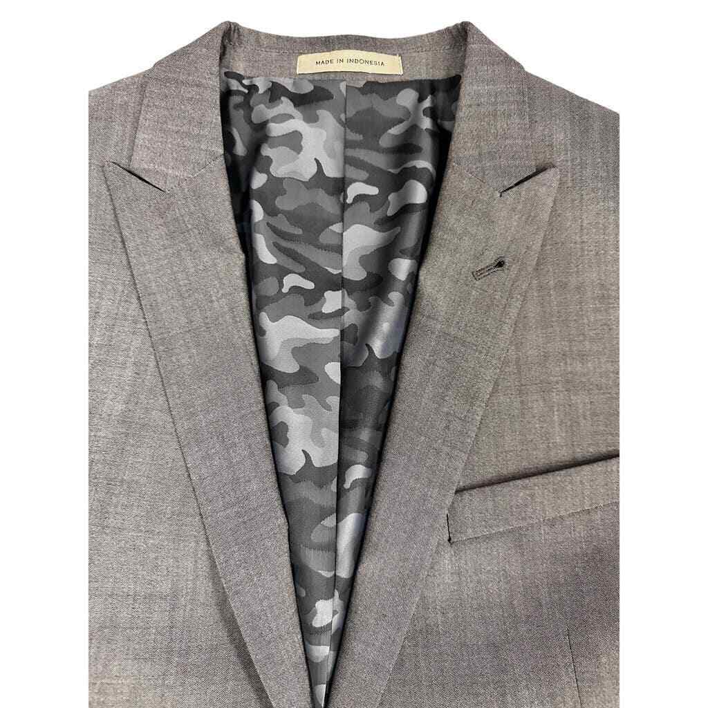 VTG RETRO Joseph Abboud Slim Fit Gray Suit 44 Reg 38.5 Waist Camo Satin Lining  Item image 2