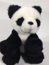 Aurora Baby Panda Bear Plush Bean Bag Stuffed Animal 6&quot; Black White Toy Sitting  - £7.18 GBP