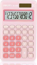 12-Digit Pink Desktop Calculator, Solar &amp; Battery Power, for School &amp; Of... - $225.09 MXN