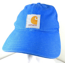 Carhartt Mesh Trucker Snapback Baseball Hat Cap Blue Square Logo Patch - $14.80