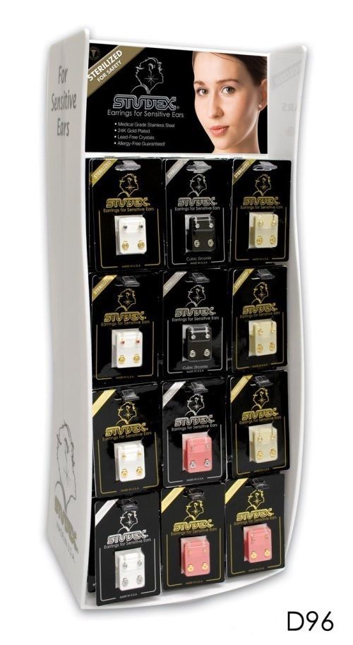 studex ear piercing 48 pair studs kit universal select set 24k display j... - $154.00