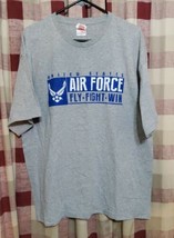 United States Air Force Military T Shirt Gray Fly-Fight-Win Size 2XL Mad... - £18.52 GBP