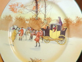 Royal Doulton Coaching Days 9.5&quot; Dinner Plate D2716 Yellow Green Brown A... - £33.60 GBP