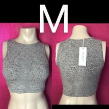 Grey Knit Ribbed Comfy Tank Crop Top~Size M - $17.77