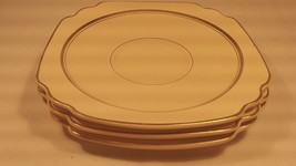 [Q17] (lot of 3) Almond color WELLS 5 1/2&quot; SAUCERS Warranted 18 Carat Gold - £7.07 GBP