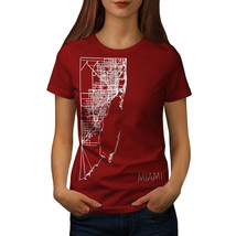 Wellcoda Miami City Map Fashion Womens T-shirt, Big Casual Design Printed Tee - £14.96 GBP+