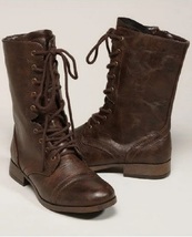 Boot Scog Brown Color High Laces Cow Skin Leather Men Handmade Army Ankl... - $189.99