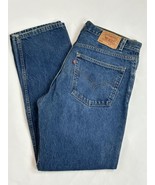 USA Made Levis Strauss 505 Mens 36x33 Blue Denim Jeans Straight Leg Regu... - $29.65