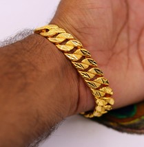 22KT Yellow Gold Diamond Cut Design Handmade Link Chain Bracelet Jewelry br33 - £3,256.64 GBP+