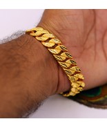 22KT YELLOW GOLD DIAMOND CUT DESIGN HANDMADE LINK CHAIN BRACELET JEWELRY... - $76,703.18 MXN+