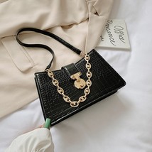 Women New Yellow Vintage Chains PU Leather Flap Personality All-match Crossbody  - £29.07 GBP