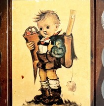 Hummel Wood Matte Print Young School Boy Vintage 1982 Farmhouse Wall Dec... - $19.99