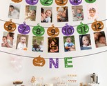 Halloween 1St Birthday Party Decorations Pumpkin 12 Month Photo Banner F... - £23.94 GBP