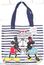Disney Minnie Mickey Mouse Tote Bag Smooch Hearts Love Theme Parks New - £39.27 GBP