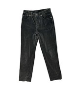 Vintage Lauren Ralph Lauren Dark Gray Velvet Tapered Pants 5 Pocket Jean... - $33.38