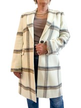 Vilagallo plaid wool coat in Cream - £193.14 GBP