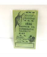 Vtg. Democratic Party of Pennsylvania Dauphin Co. Christmas New Year Eph... - $32.30 CAD