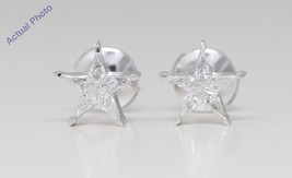 18k White Kite Diamond Pentagram Star Earrings (0.36 Ct G SI2 Clarity) - £1,261.96 GBP