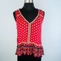 Patrons of Peace Womens No Size Large L Bohemian Print Sleeveless Patchwork Top - £12.04 GBP