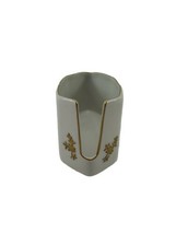 Andrea by Sadek Ceramic Spoon Utensil Holder Gold Floral Design 7736 Japan  - $9.85