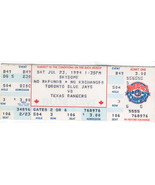BLUE JAYS TEXAS RANGERS 1994 Full Ticket Toronto Vintage collectable - £5.92 GBP