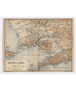 1904 ORIGINAL ANTIQUE MAP OF VICINITY OF NAPLES / CONTORNI DI NAPOLI / I... - $27.53