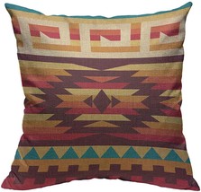 Throw Pillow Cover Native American Square Pillowcase, 18x18 - £10.96 GBP