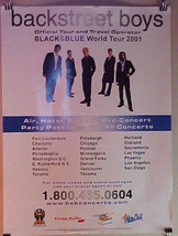 Backstreet Boys Black &amp; Blue Tour Poster 2001 Ets With All Tour Dates 24... - £15.01 GBP
