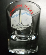 Houston Texas Shot Glass San Jacinto Monument Against a Cloud Background - $6.99