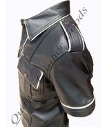 PREMIUM LEATHER LEDER POLICE  STYLE UNIFORM SHIRT COLORED PIPING BLUF SW... - $65.94
