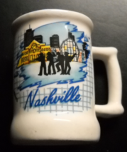 Nashville Shot Glass Miniature Mug Style Double Size White Ceramic Musicians - £6.28 GBP
