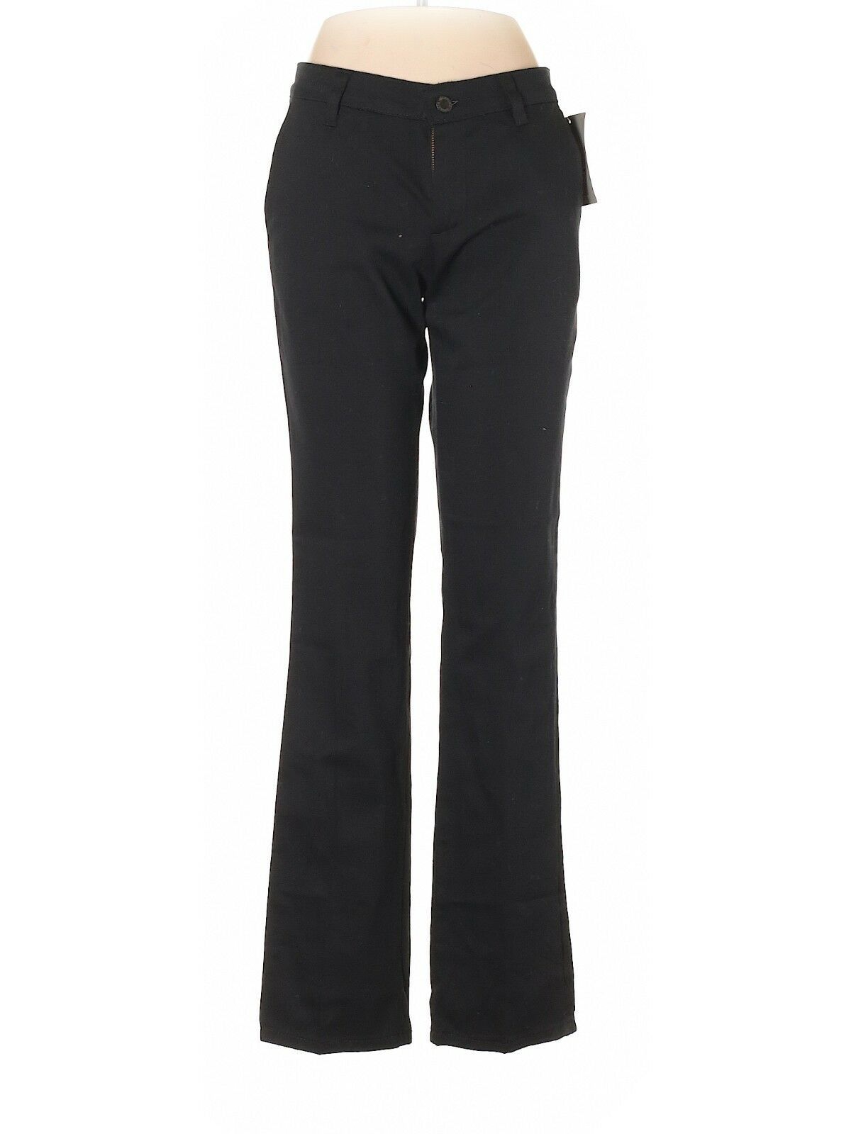 Genuine DICKIES Women's Pants Size 4R Black Slim Fit Straight Leg Stretch Twill  - $23.55