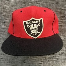 Vintage Los Angeles Raiders Baseball Hat Cap Snapback Nissin Black And Red - £19.66 GBP