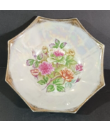 Vintage TRIMONT WARE Japanese IRIDESCENT OCTAGON Porcelain FLORAL BOWL 7&quot; - €9,89 EUR