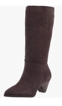NEW LUCKY BRAND Fukko Brown Oiled Suede Pointed Cone Heel Mid Calf Boot (Size 7) - £58.80 GBP