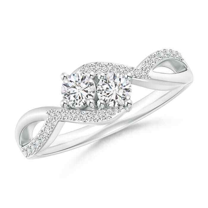 Primary image for ANGARA Two Stone Diamond Split Shank Bypass Ring in 14K Gold (HSI2, 0.46 Ctw)