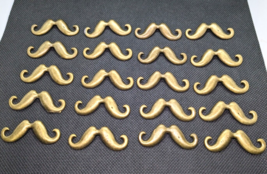 Lot of 20 Metal Copper Color Mustach Pendant Focal Bead Jewelry Crafts Steampunk - £10.97 GBP