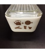 Vintage PYREX White Early American Refrigerator Dish 0502 with lid 502-C... - £19.47 GBP