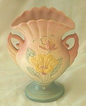 Hull Art Pottery Vase Art Deco Magnolia Floral Wing Handles Vintage 1940s USA - £28.80 GBP