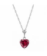 Heart-Shaped Ruby Pendant Necklace, 9K White Gold Chain, Lab Created AAA... - $6,251.44 MXN+