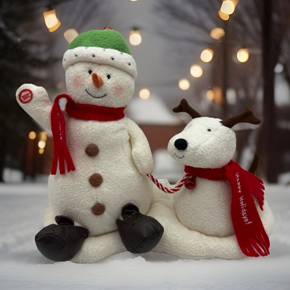 Vtg Hallmark Jingle Pals Snowman Dog Animated Musical Singing Plush WORK... - $29.05 Vtg Hallmark Jingle Pals Snowman Dog Animated Musical Singing Plush WORK... - $29.05