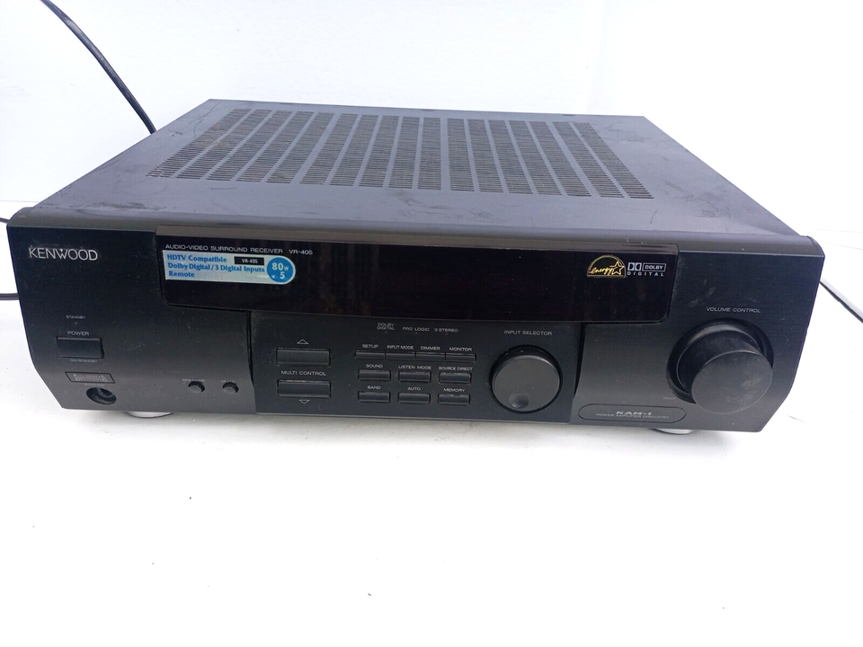 KENWOOD VR-405 AUDIO VIDEO AV SURROUND RECEIVER HDTV COMPATIBLE DOLBY DI... - $31.65