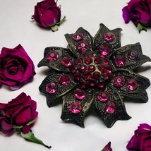 Vintage Pink Rhinestone Brooch - $23.26