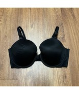 Victorias Secret Solid Black Lined Underwire Demi Bra Sz 34DD Gold V Mul... - £18.98 GBP