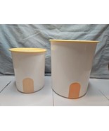 Set of 2 Tupperware Large Storage Containers Nesting 2416B 2420D Beige - £14.90 GBP